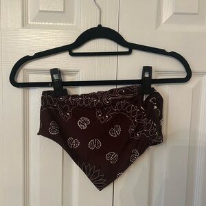 Tic Toc Brown Bandana Print Tube Top